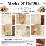 Basic Paper Set 20,3x20,3cm Shades Of Nature, 250 gsm (24 sheets, 12 designs, 4x6 double-sided sheets +4x bonus design on the cover)
