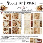 Mix Paper Set 20,3x20,3cm Shades Of Nature, 250 gsm (24 sheets, 24 designs – collection and basic designs, 2x12 double-sided sheets +5x bonus design o