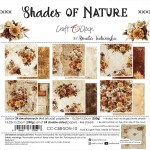 Paper Collection Set 15x15cm Shades Of Nature, 250 gsm (24 sheets, 12 designs, 4x6 double-sided sheets, bonus design - 2 sheets)