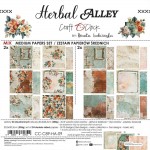 Mix Paper Set 20,3x20,3cm Herbal Alley, 250 gsm (24 sheets, 24 designs – collection and basic designs, 2x12 double-sided sheets +5x bonus design on t