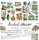 Extras to Cut Set – Herbal – Herbal Alley, 30,5x31,5cm, mirror print, 250 gsm (8 sheets, 4 designs, 2x4 double-sided sheets + 2x bonus on the cove