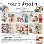 Paper Collection Set 15x15cm Young Again, 250 gsm (24 sheets, 12 designs, 4x6 double-sided sheets, bonus design - 2 sheets)