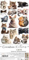 Creative Extras Set 03 – Cats,15,75x30,5cm, mirror print, 250 gsm (18 sheets, 9 designs, 2x9 double-sided sheets + 2x bonus on the cover)