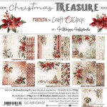 Paper Collection Set 20,3x20,3cm Christmas Treasure, 190 gsm (24 sheets, 12 designs, 4x6 double-sided sheets + 2x bonus design on the cover)
