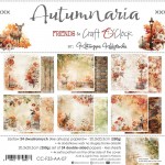 Paper Collection Set 20,3x20,3cm Autumnaria, 250 gsm (24 sheets, 12 designs, 4x6 double-sided sheets + 4x bonus design on the cover)