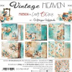 Paper Collection Set 20,3x20,3cm Vintage Heaven, 250 gsm (24 sheets, 12 designs, 4x6 double-sided sheets + 4x bonus design on the cover)