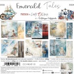 Paper Collection Set 15x15cm Emerald Tales, 250 gsm (24 sheets, 12 designs, 4x6 double-sided sheets, bonus design - 2 sheets)