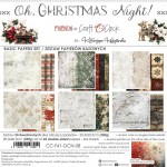 Basic Paper Set 20,3x20,3cm Oh, Christmas Night, 250 gsm (24 sheets, 12 designs, 4x6 double-sided sheets +4x bonus design on the cover)