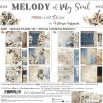 Mix Paper Set 20,3x20,3cm Melody Of My Soul, 250 gsm (24 sheets, 24 designs – collection and basic designs, 2x12 double-sided sheets +5x bonus design on the cover)