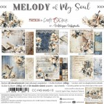 Paper Collection Set 15x15cm Melody Of My Soul, 250 gsm (24 sheets, 12 designs, 4x6 double-sided sheets, bonus design - 2 sheets)