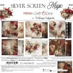 Paper Collection Set 20,3x20,3cm Silver Screen Magic, 250 gsm (24 sheets, 12 designs, 4x6 double-sided sheets + 4x bonus design on the cover)