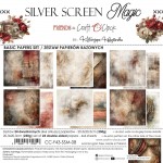 Basic Paper Set 20,3x20,3cm Silver Screen Magic, 250 gsm (24 sheets, 12 designs, 4x6 double-sided sheets +4x bonus design on the cover)