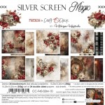 Paper Collection Set 15x15cm Silver Screen Magic, 250 gsm (24 sheets, 12 designs, 4x6 double-sided sheets, bonus design - 2 sheets)
