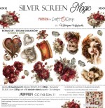 Extras to Cut Set – Flowers & More – Silver Screen Magic, 30,5x31,5cm, mirror print, 250 gsm (8 sheets, 4 designs, 2x4 double-sided sheets + 2x bonu