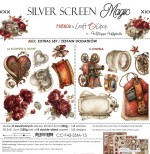 Extras to Cut Set – MIX – Silver Screen Magic, 30,5x31,5cm, mirror print, 250 gsm (8 double-sided sheets, 8 designs, all Flowers… and Cinema sheets