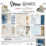 Basic Paper Set 20,3x20,3cm Snow Game, 250 gsm (24 sheets, 12 designs, 4x6 double-sided sheets +4x bonus design on the cover)