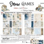 Mix Paper Set 20,3x20,3cm Snow Game, 250 gsm (24 sheets, 24 designs – collection and basic designs, 2x12 double-sided sheets +5x bonus design on the c