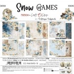 Paper Collection Set 15x15cm Snow Game, 250 gsm (24 sheets, 12 designs, 4x6 double-sided sheets, bonus design - 2 sheets)