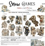 Extras to Cut Set – MIX – Snow Game, 30,5x31,5cm, mirror print, 250 gsm (8 double-sided sheets, 8 designs, all Festive and Winter sheets + 3x bonus