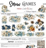 Extras to Cut Set – Flowers & More – Snow Game, 30,5x31,5cm, mirror print, 250 gsm (4 sheets, 2 designs, 2x2 double-sided sheets + 2x bonus on the