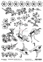 Transparent black printed foil 04 Painted By The Wind, Mixed Media (21,0x29,7cm, 100 microns)