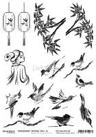 Transparent black printed foil 05 Painted By The Wind, Mixed Media (21,0x29,7cm, 100 microns)