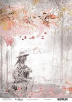 Rice paper A4 (21x29,7cm) Time Of Reflection 1, Mixed Media, 25/30g