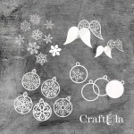 Set of Chipboard Christamas with a shaker 0001 (largest 9x6,5x0,15cm)