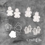 Set of Chipboard the Gingerbread with a shaker 0008 (each around 6x6,5x0,15cm)