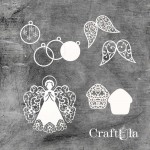 Set of Chipboard Christamas with a shaker 0069 (largest 11x12,5x0,15cm)