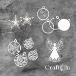 Set of Chipboard Christamas with a shaker 0071 (largest 10,5x7x0,15cm)