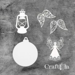 Set of Chipboard Angel 0089 (largest 14,5x6,12x0,15cm)
