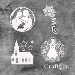 Set of Chipboard the Holy Family 0091 (largest 10x11x0,15cm)