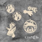 Set of Chipboard the Holy Family 0099 (largest 9x9,5x0,15cm)