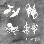 Set of Chipboard Seaside 6 (largest 9x7x0,15cm)