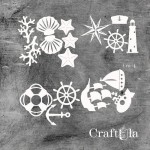Set of Chipboard Seaside 7 (largest 6x8x0,15cm)