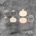 Set of Chipboard Pumpkins: shaker + 2 layers (2 pcs, largest 7,7x7,2x0,15cm)