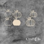 Set of Chipboard Pumpkins with a shaker (2 pcs, largest 7,6x7,5x0,15cm)