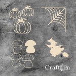 Set of Chipboard the Witch with a shaker 1 ( largest 8x7x0,15cm)