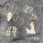 Set of Chipboard the Witch with a shaker 2 ( largest 8x5x0,15cm)