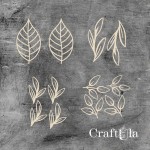 Set of Chipboard Leaves ( largest 8x3,5x0,15cm)