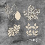 Set of Chipboard Leaves with a shaker 4 ( largest 8x7x0,15cm)