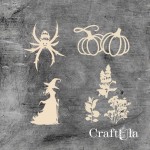 Set of Chipboard the Witch 1 ( largest 8,5x5x0,15cm)