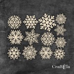 Set of Chipboard Snowflakes 0863 (dia 3,5cm each)