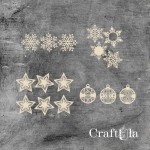 Set of Chipboard Snowflakes 0892 (dia 4-3cm each)