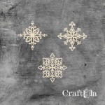 Set of Chipboard Snowflakes 0934 (dia 9cm each)