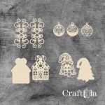 Set of Chipboard Christmas 0953 (largest 7x4x0,15cm)