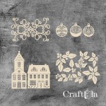 Set of Chipboard Christmas 0958 (largest 9x4x0,15cm)