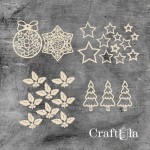 Set of Chipboard Christmas 0966 (largest 7x4x0,15cm)
