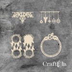 Set of Chipboard Christmas 1025 with a girland and border (height/lenght 11,5-10cm each)